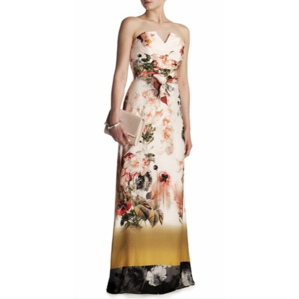 TED BAKER Aymay Opulent Bloom Floral Silk Maxi Dress Wedding - Ted Size 0